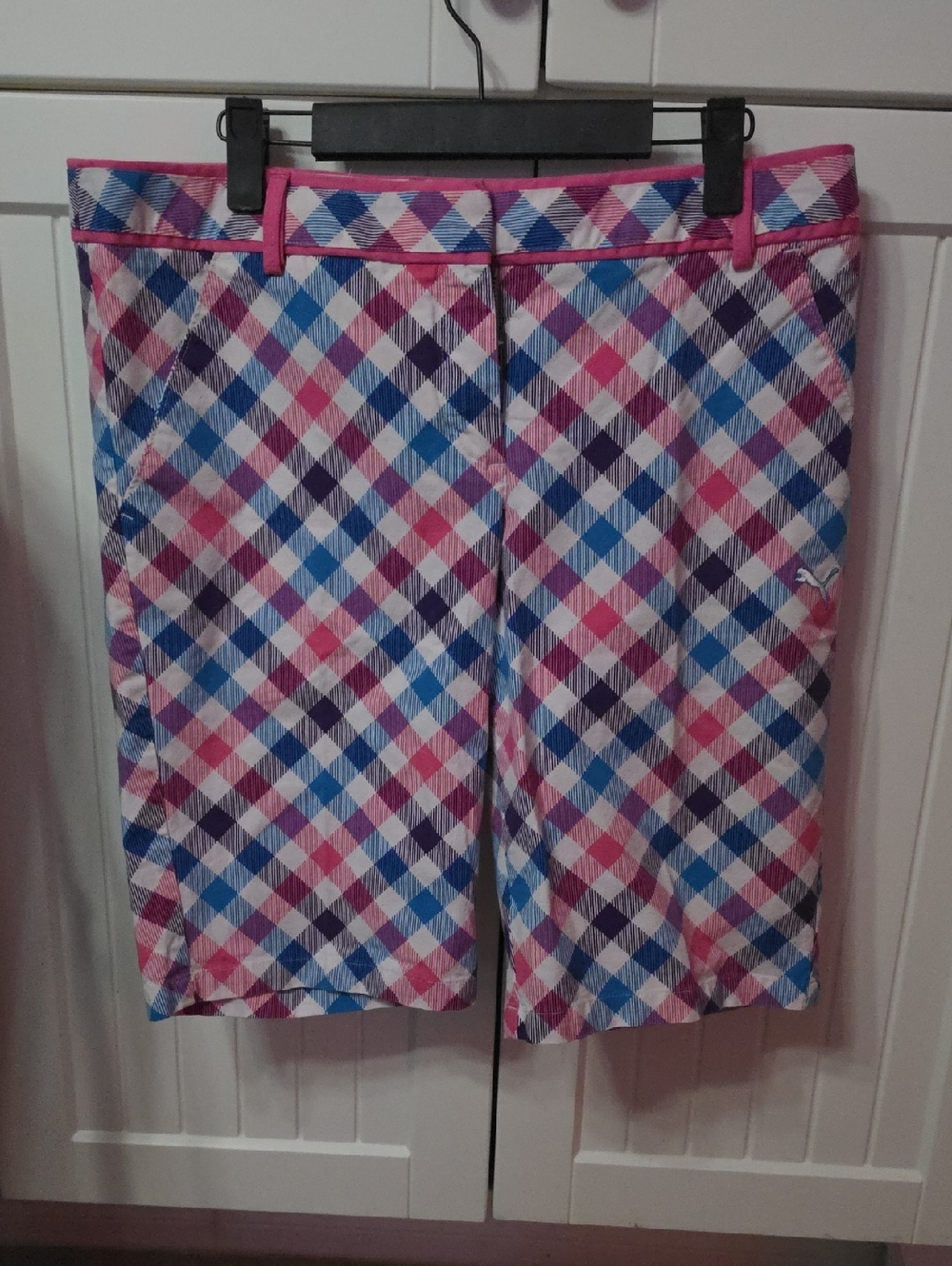 Puma Pink, Blue & Purple Plaid Burmuda Shorts
